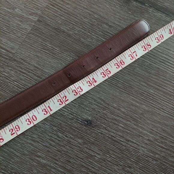 Vintage Dooney & Bourke Brown Leather Belt Solid Brass Buckle Made in USA 34 - Picture 6 of 7